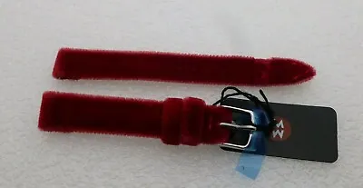 Genuine Michele 12 Mm Red Velvet  Watch Band Strap NEW • $12.77