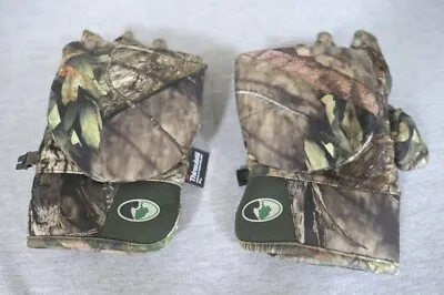 Mossy Oak Camo Fingerless 3M Thinsulate 60g Ultra Pull Over Mitten Gloves Size M • $19.99