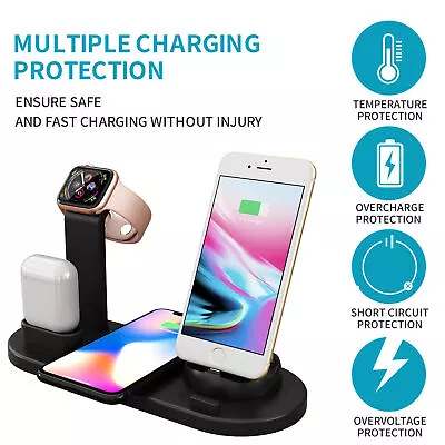 Wireless Charger Dock Charging Station 4in1 For Apple Watch IPhone15 14 13 12 XS • $21.89