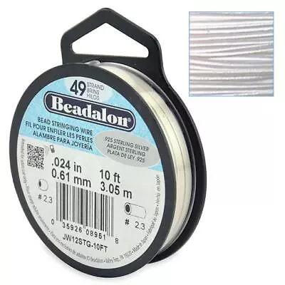 Beadalon Wire 49 Strand Stainless Steel Bead Stringing Choose Size Colour. • £21.99