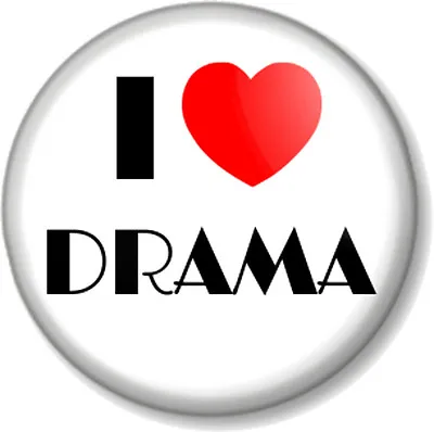 I Love / Heart DRAMA 25mm Pin Button Badge The Arts Stage School Acting Theatre • $1.23