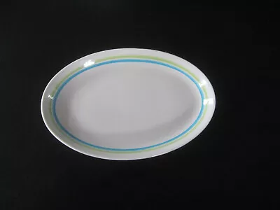 Vintage Blue Green Striped Shenango China Small Oval Pickle/Celery Serving Dish • $5
