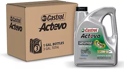 Castrol Actevo 4T 20W-50 Synthetic Blend Motorcycle Oil 1 Gallon Pack Of 3 • $68.95