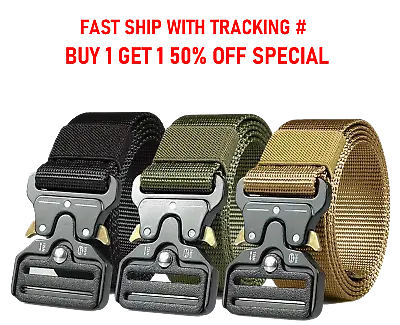 MEN Casual Military Tactical Army Adjustable Quick Release Belts Pants Waistband • $5.95