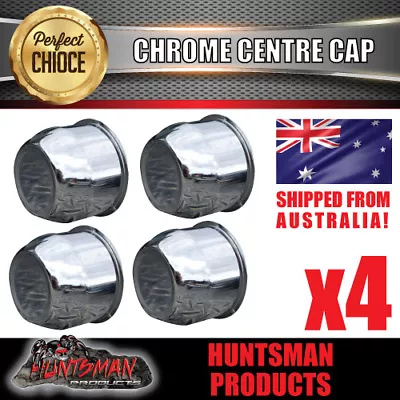 4x Chrome Rim Cap 75mm Center  Suits Trailer Camper Ht Steel Wheels Early Holden • $46