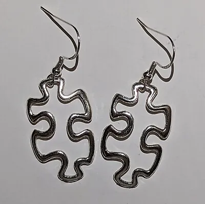 Autism Awareness Puzzle Piece Earrings Silver Or Gold Women's Gift Girls • $6