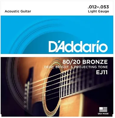   D'Addario EJ11 Light Acoustic Guitar Strings 80/20 Bronze 12-53  • $7.89