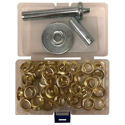 (103) 1/2  Grommet Brass Coated & Punch Tool Installation Repair Assortment Kit • $21.95