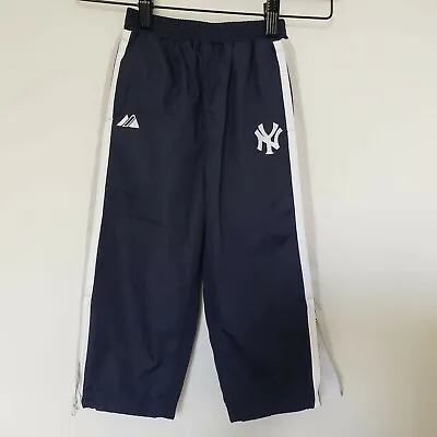 Majestic Yankees Windbreaker Pants Toddler Genuine Merch Blue Grey White 24 Mos • $9.99