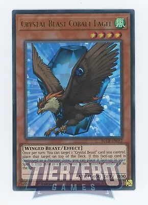 Yugioh Crystal Beast Cobalt Eagle BLCR-EN052 Ultra Rare 1st Edition Near Mint • £1.79