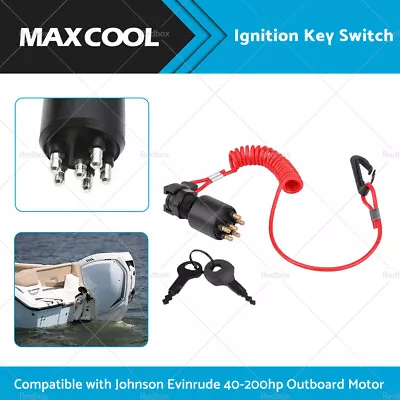 Ignition Key Switch W/ Safety Lanyard 5005801 Suitable For Evinrude/Johnson OMC • $37.50