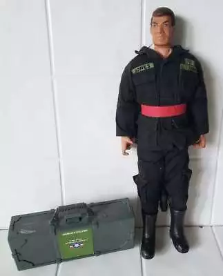 Vintage Hasbro G.I. Joe 12  Army WW2 Action Figure With Footlocker 1994? 1996? J • $39.60