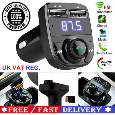 Wireless Bluetooth FM Transmitter MP3 Player Dual USB Car Fast Charger Adapter • £8.75