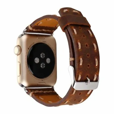 $19.99 • Buy 38/40/42 44 Handmade Retro Band For Apple Watch Leather Strap Series 6 5 4 3 SE