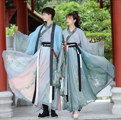 Hanfu Couples Chinese Ancient Embroidery Hanfu Adult Carnival Cosplay Outfit • $77.77