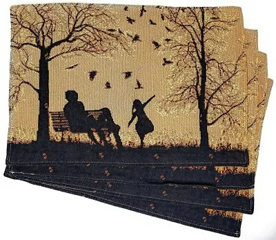 $23.99 • Buy DaDa Bedding Set Of 4 Autumn Birds Orange Tan Dining Table Tapestry Placemats 