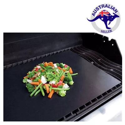 BBQ Grill Mat Oven Liner Cooking Baking Protector Black Reusable .20mm 54X27cm  • $6.60