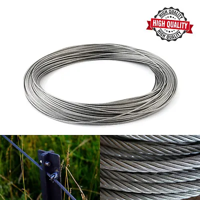 £169.99 • Buy 1mm 1.5mm 2mm 3mm 4mm 5mm 6mm GALVANISED STEEL WIRE ROPE METAL CABLE HIGH QUALIT