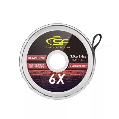 Sunshine Fishing 100% Fluorocarbon Tippet Line 3X/4X/5X/6X/7X • £6.99