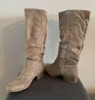 Merona Calf High Boots Size 8.5 Tan Suede • $17.50