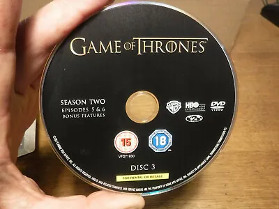 Game Of Thrones DVD Season 2 Dvd Disk Number 3 Only ! Episode  5&6 VGC • £2.49