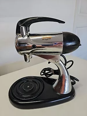 VINTAGE Chrome Black  1950's 10 Speed Sunbeam Mixmaster With  2 Beaters And Bowl • $16.12