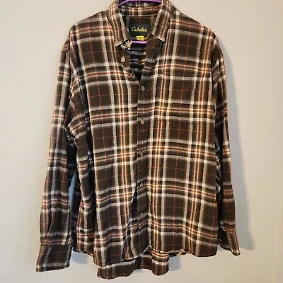 Cabellas Flannel (X) Long Sleeve Men's Shirt Brown  Size Large • $7.69