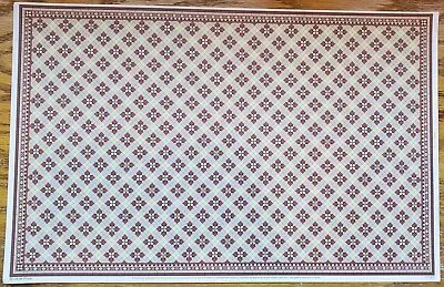 Dollhouse Victorian Tile Flooring Paper Sheet Brown & Rust 1:12 Scale Brodnax • $6.41