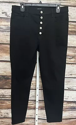 J Brand Lillie High Rise Skinny Buttonfly Stretch Black Jeans Size 32 • $32.79
