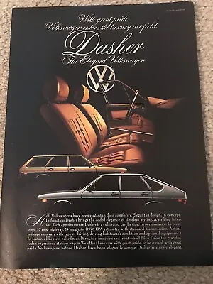 Vintage 1976 VOLKSWAGEN DASHER WAGON SEDAN Hatchback Car Print Ad 1970s • $6.99