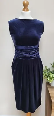 Onjenu Size 8 Blue Velvet Ruched Bodycon Dress New No Tag • $23.63