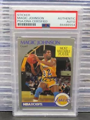 Sticker Magic Johnson Auto PSA DNA AUTHENTIC Autograph Los Angeles Lakers • $0.99