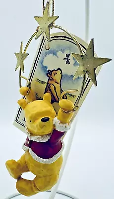 Winnie The Pooh Ornament Disney Classic Hanging From Star Wreath In Santa Coat • $19.99