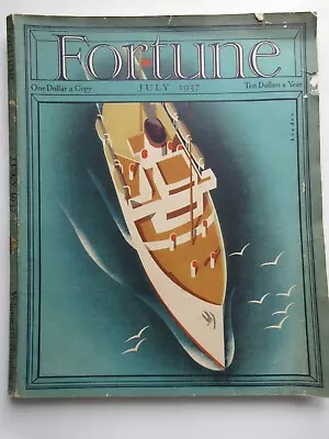 VINTAGE FORTUNE MAGAZINE July 1937 Burlington Mills Yachts National Supply Co • $28.99