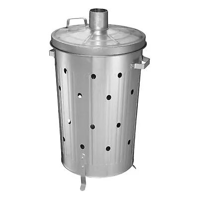 Large 90ltr Incinerator Fire Bin Galvanised Garden Burning Rubbish Trash Paper • £72.85