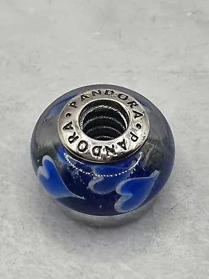 Pandora Blue Hearts Murano Glass Charm Used • £1.21