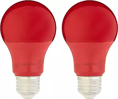 60 Watt Equivalent Red Non-Dimmable A19 LED Light Bulb | 2-Pac • $12.69