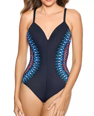 NEW MIRACLESUIT 'Nepali Temptation' One Piece Swimsuit SZ 8 Black #6552658 $180 • $69.99