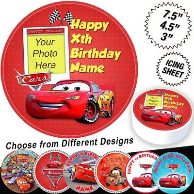 Cars Lightning McQueen Birthday Cake Topper Decoration Personalised Edible Icing • £13.97