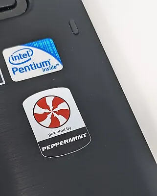 3x Powered By Peppermint OS Linux Vinyl Decal Sticker Computer PC Laptop Badge • £2.99