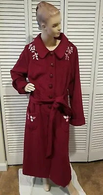 Collectif Heloise Leaves Coat Red US 14 UK 18 Laudable Leaves Read Measure • $128.45