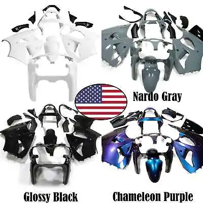 Unpainted/ Black ABS Fairing Kit For Kawasaki Ninja ZX-6R 2000-2002 ZZR600 05-08 • $329.02