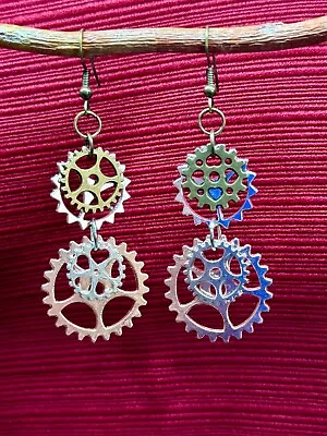 Steampunk Industrial Gears Drop Dangle Hook Earrings For All Occasions. Fun! • $9.99