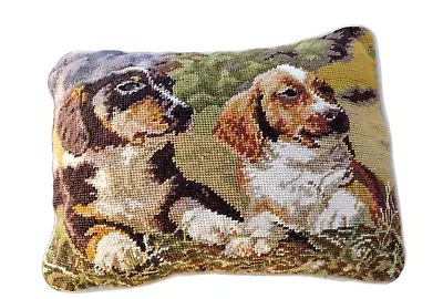 Dachshunds Needlepoint Tapestry Pillow Two Dogs Dog Multicolor 12  X 14  • $22.98