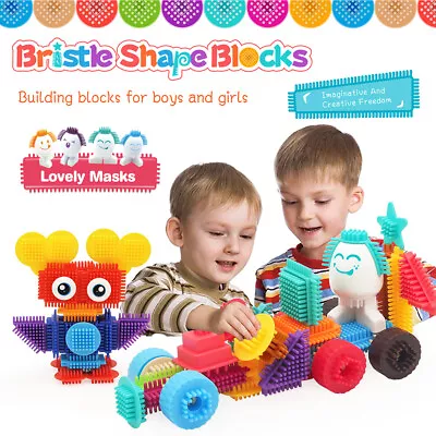 Bristle Shape Blocks Build And Play Fun Bricks Set For Boys Girls (82pcs) • $40.47