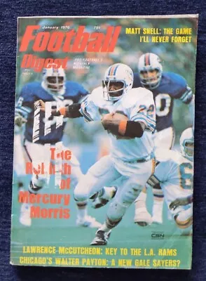 Mercury Morris Miami Dolphins Football Digest Magazine January 1976 • $12