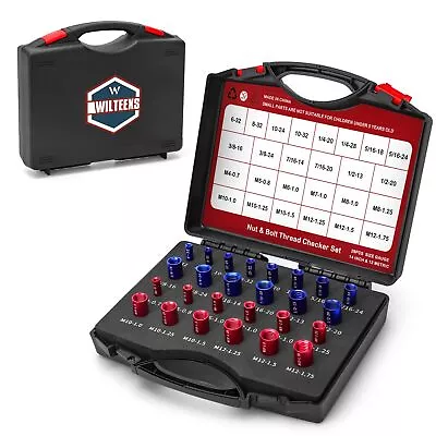 Nut And Bolt Thread Checker Red & Blue Nut And Bolt Size Gauge- 14 Inch & 12 ... • $31.75