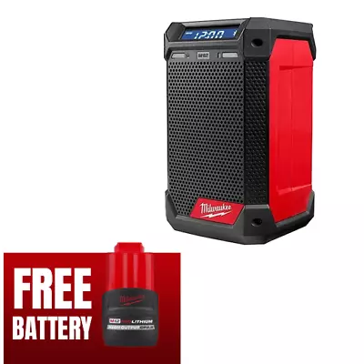 Milwaukee 2951-20 M12 Bluetooth Wireless Radio Charger Speaker  + FREE BATTERY! • $151.61