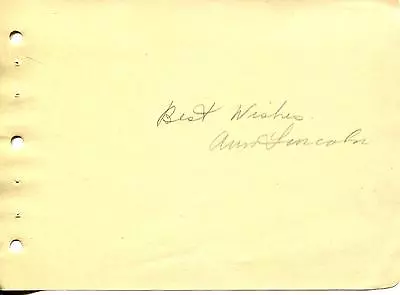 ANN LINCOLN 1950's ACTRESS IN STARLIGHT THEATER SIGNED PAGE AUTOGRAPH • $12.15