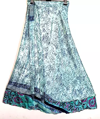 Incredible-art Women's Indian Sari Wrap Skirt Handmade Reversible Vintage Hippie • $25.98